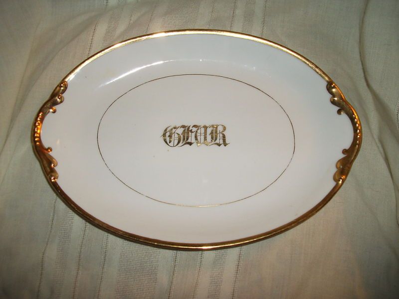 La Seynie Limoges white w/gold serving platter  