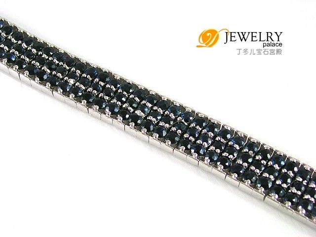 22ct Genuine Blue Sapphire Bracelet 925 Sterling Silver Size 8  