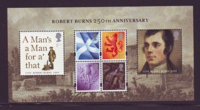 Great Britain Sc 2625 2009 Robert Burns stamp sheet mint NH  