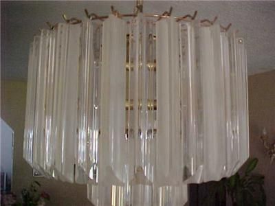 Vintage Lucite 2 Tier Waterfall Wedding Cake Chandelier  