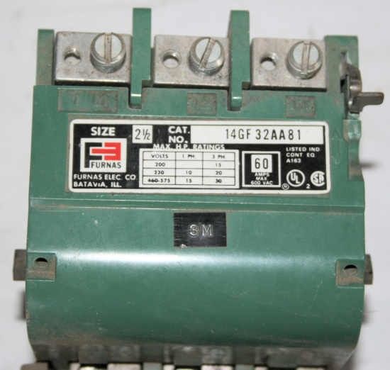 FURNAS NEMA SIZE 2 1/2 STARTER 60A 600VAC 14GF32AA81  