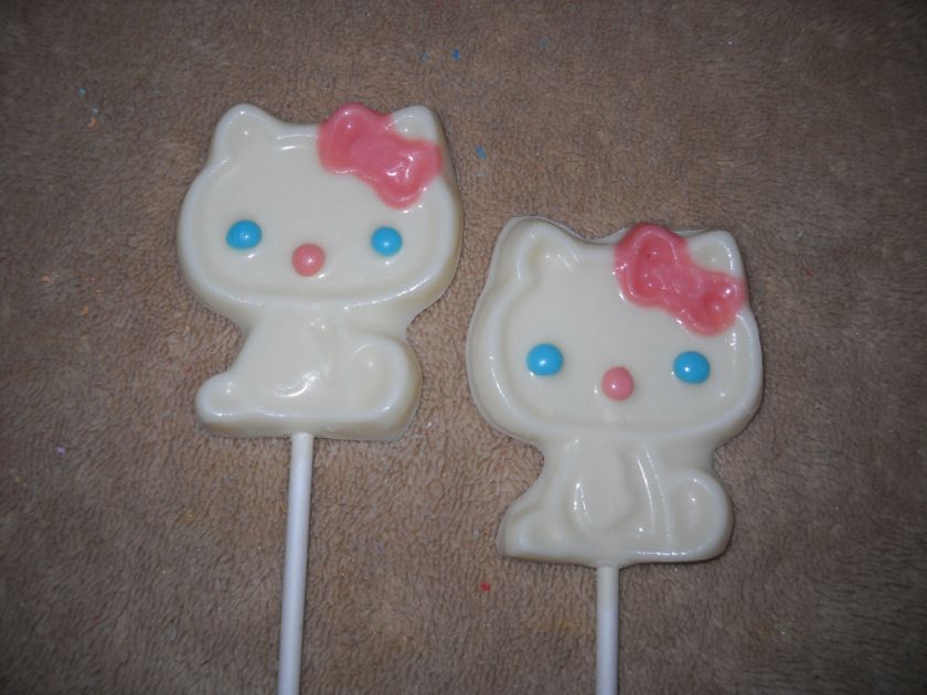   Icing LARGE 3x4 # Cat Hello Kitty Lollipops Lollipop Favors  