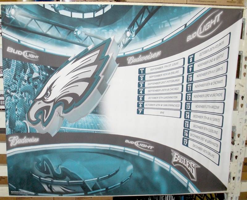 Budweiser Bud Light Beer Philly Eagles Vinyl Banner BIG  