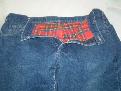 vtg LL Bean flannel lined jeans Union label 42x32  
