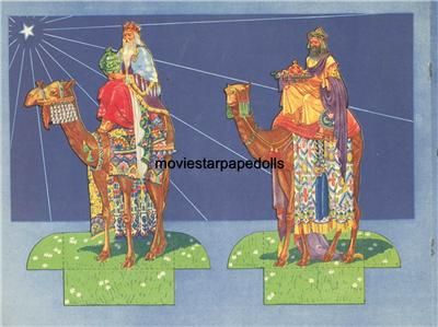 Vntge 1933 MANGER SCENE PAPER DOLLS LASR REPRO FREESHW2  