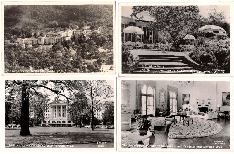 White Silver Springs, W Virginia, The Greenbrier 4 RPPC  