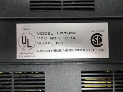 Lanier LCT 2D Cassette Transcriber Unit LCR2D S/N 150866 Used 