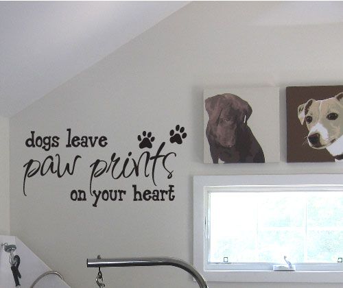 BIG Dogs leave Paw Prints on Your Heart Wall Decals  