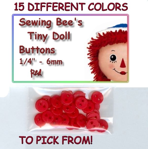 Doll Sewing clothes Buttons 1/4 ALL COLORS   PICK FROM  