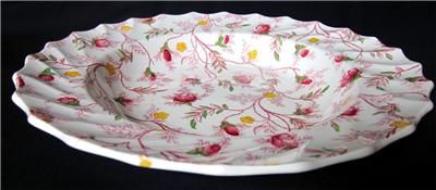   ) Soup Bowls ~ Spode Copeland Rosebud Chintz Pink Vine 2/8401  