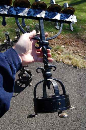 Pair of Wrought Iron 5 Light Candelabra + + + chalice  