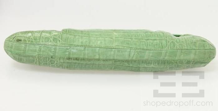 Nancy Gonzalez Green Crocodile Clutch Bag  