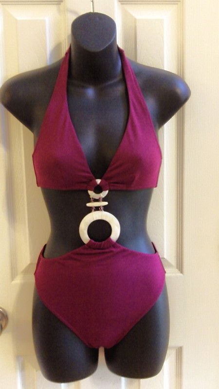 VICTORIAS SECRET ANIKA MAGENTA MONOKINI SWIMSUIT XS  