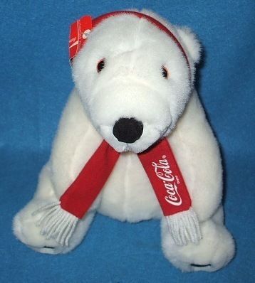 Coca Cola White Polar Bear 1995 Dakin Stuffed Animal  