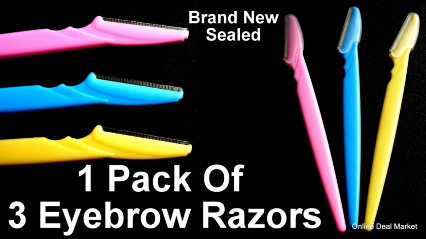 BRAND NEW PACK OF 3 EYEBROW RAZOR BROW SHAPING CUTTING TRIMMING  