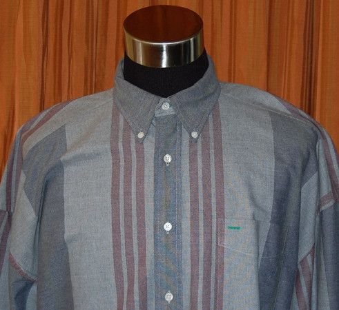 TOMMY HILFIGER LONG SLEEVE GRAY COTTON SHIRT MENS LARGE  