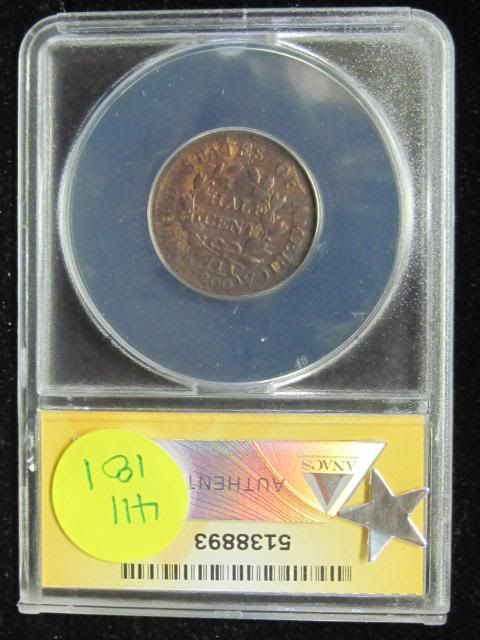 1804 1/2 Half Cent ANACS VG 8 Corroded Scratched Cleaned Details 