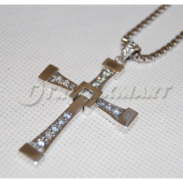 Dominic Toretto 925 Fast and Furious Silver Cross Pendant With Box 