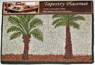 NEW PALM TREE TAPESTRY PLACEMATS Tropical Trees Mat Set  