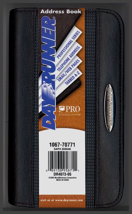 DAY RUNNER~PRO MEN/WOMEN PHONE /PASSWORD /ADDRESS BOOK  