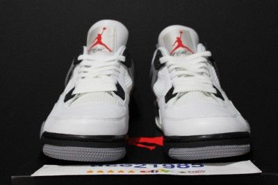 2012 Nike Air Jordan IV 4 Retro Wht/Black/Cement Grey **READY TO SHIP 