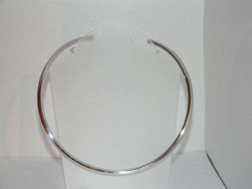 925 Sterling Silver Round Tube U Collar Necklace for Slide Choker 31g 