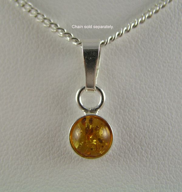 BALTIC AMBER PENDANT STERLING SILVER HONEY v1  