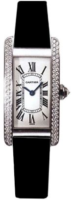 CARTIER TANK AMERICAINE GOLD DIAMONDS WATCH WB701831  