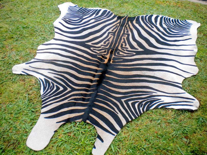 ZEBRA Print/Printed COWHIDE SKIN Rug steer COW HIDE dc3242  