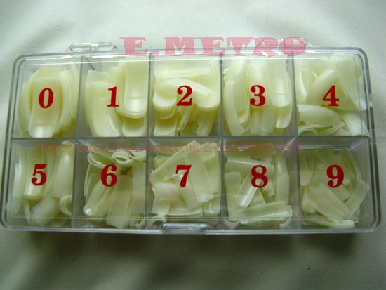 500 Natural False/Acrylic Artificial Half Nail Tips BOX  