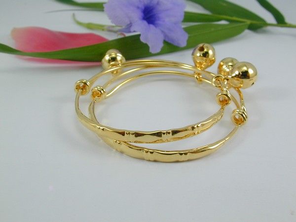 BABY ANKLETS w/BELL 22K 24K Gold GP Thai Bracelet  