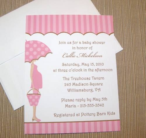 50 Mod Mom Baby Girl Shower Invitations  