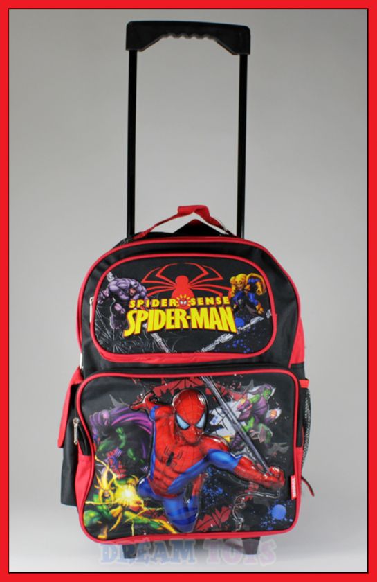 16 Spiderman Roller Backpack Rolling/Boys/Bag/Wheeled  