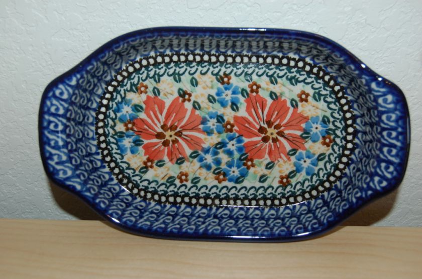 Polish Pottery Casserole Serving Dish Bakeware Unikat  