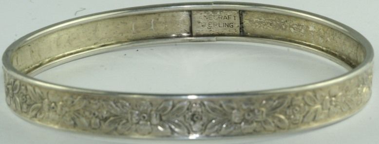   VINTAGE DANECRAFT ROLLED EDGE STERLING SILVER BANGLE BRACELET  