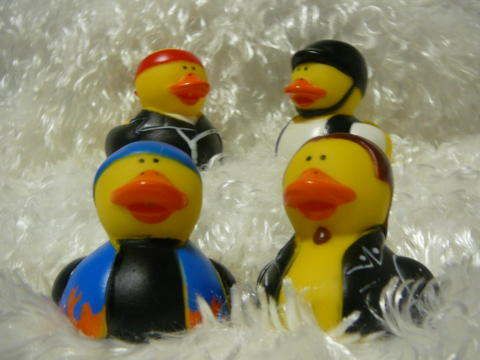 MOTORCYCLE RUBBER DUCKS New Biker Vest Cap Dozen Ducky Party Favors 