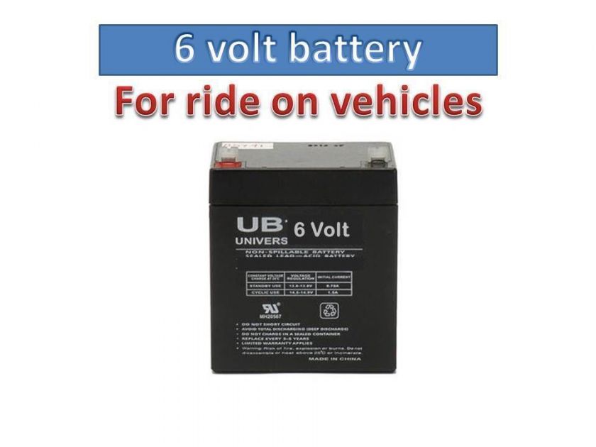 6v Battery for Kids Ride on Cars & Motorcycles toy 6 volt  
