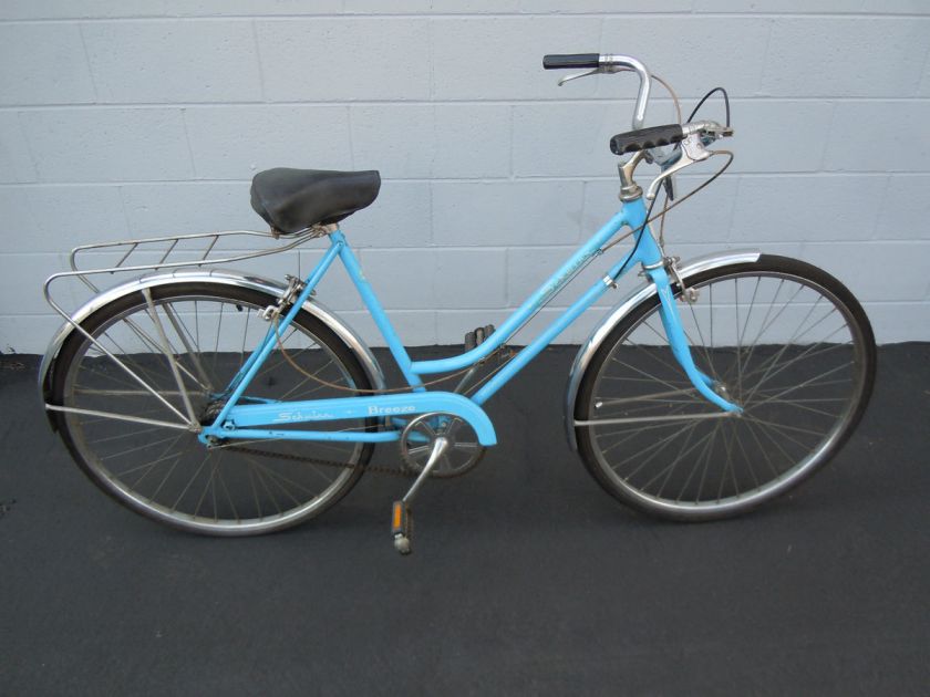 Vintage 1974 Schwinn Breeze 3 Speed Blue Womans Bike Bicycles  