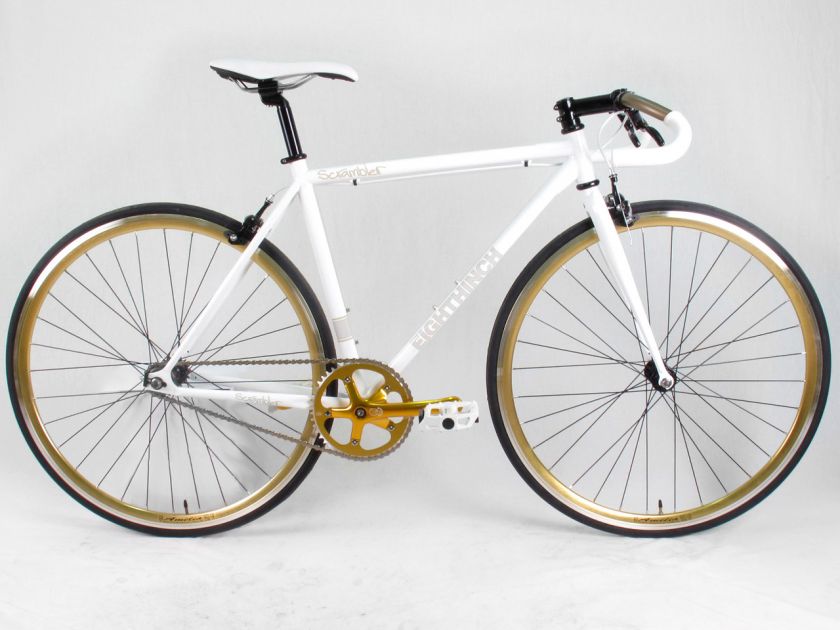   SCRAMBLER COMPLETE FIXED GEAR TRACK BIKE 57CM WHITE SINGLE SPEED