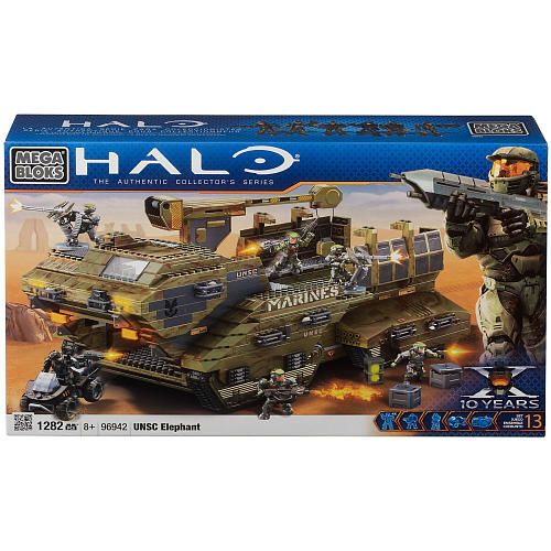 HALO UNSC ELEPHANT Mega Blocks MASSIVE Set 1282 Pieces 6 Minifigures 