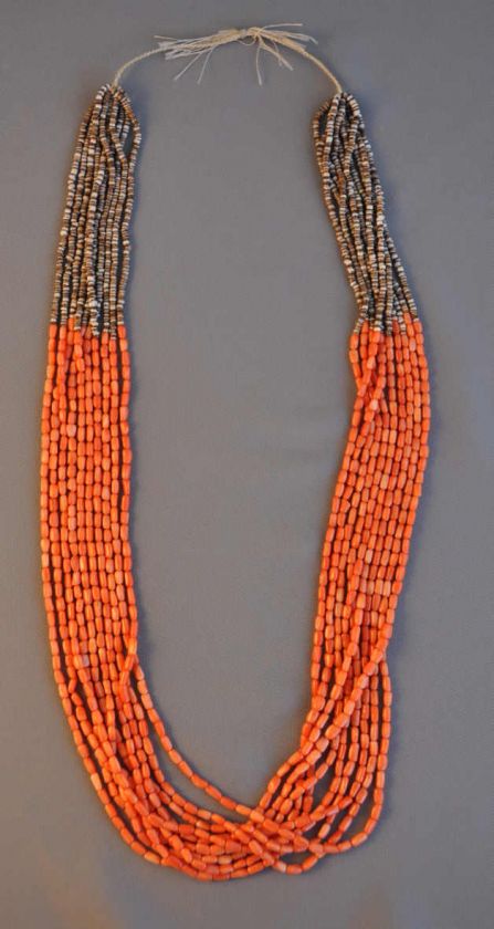 SANTO DOMINGO PUEBLO 10 STRAND CORAL NECKLACE  