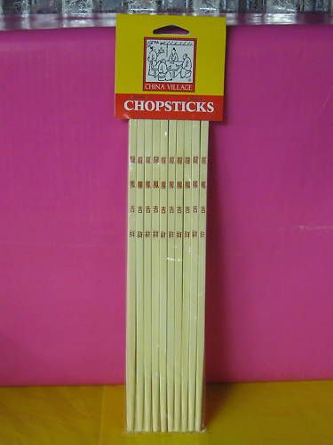 CHINA VILLAGE 10 PAIR BAMBOO CHOPSTICKS  