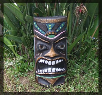 LARGE TIKI STATUE  CONCRETE CEMENT MOLD BAR   PATIO  