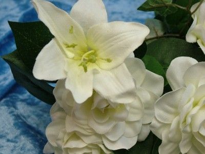   gardenia cascading silk boquet 2 feet 8 inches length 9 inches wide