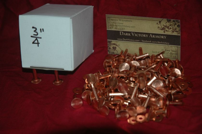 Copper Rivets & Burrs #9   1 Pound Pack SCA size choice  