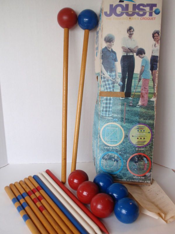 Vintage Kent Wood Wooden Joust Croquet Set Complete IOB  