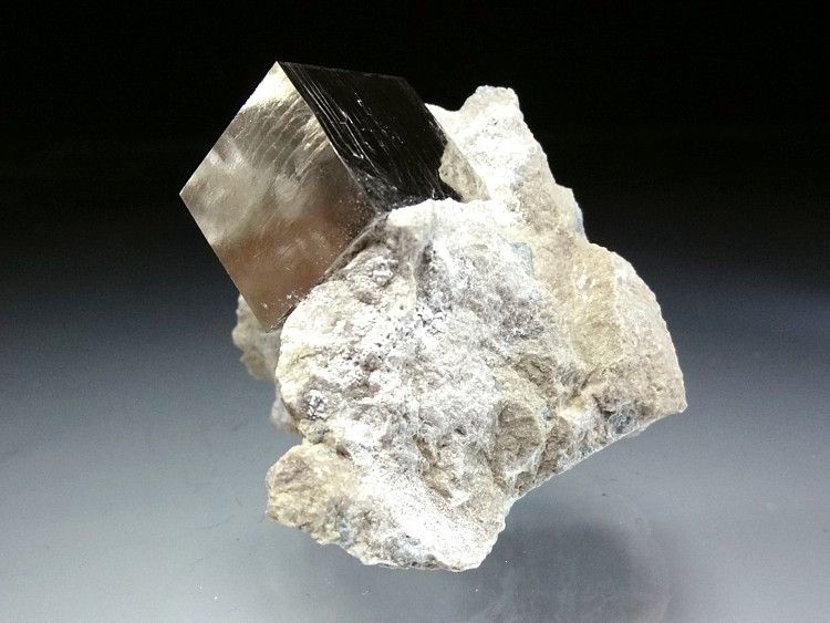 Perfect Natural Pyrite Cube Crystal in Matrix  