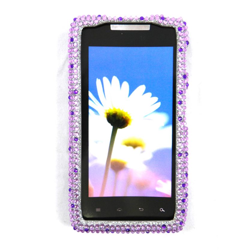   DROID RAZR MAXX XT916 3D HOT PURPLE DIAMOND HARD SNAP ON CASE  