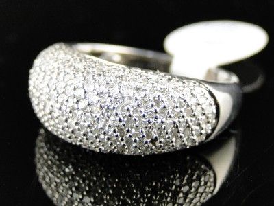   WHITE GOLD DIAMOND WEDDING 8 MM PAVE ROUND BAND DOME RING 1 CT  