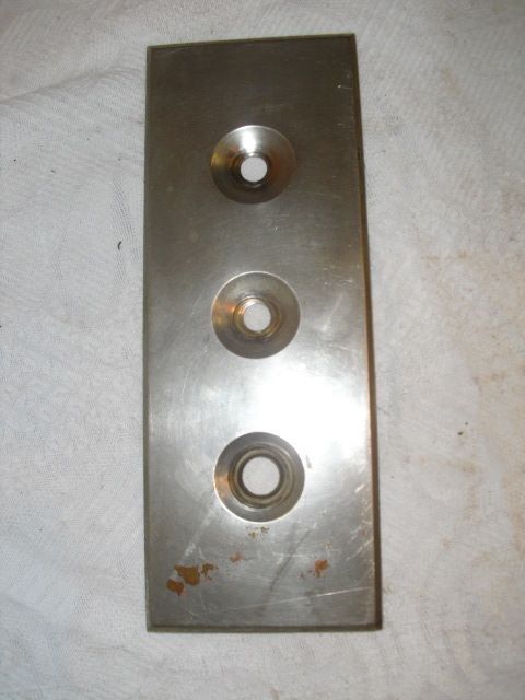 ANTIQUE PLATED PERKINS 1901 ELEVATOR PUSH BUTTON PLATE  